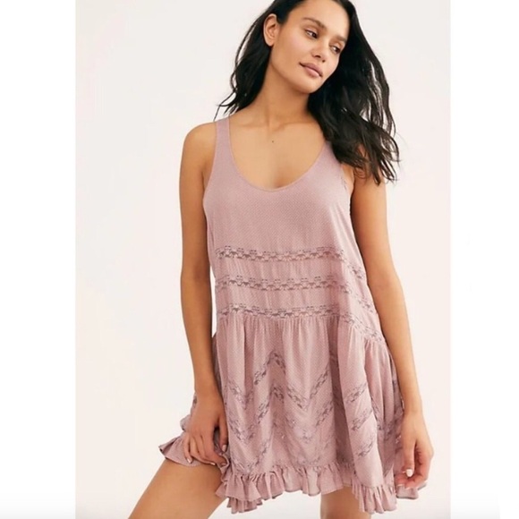 Free People Voile and Lace Trapeze Swing Dress XS - Picture 1 of 12